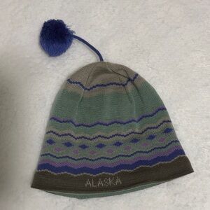 Alaska Multicolor Knit Beanie with Pom Pom